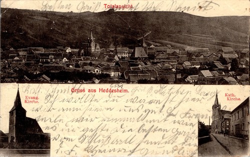 Gruss aus heddesheim rhein - ak,